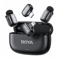Бездротовий петличний мікрофон BOYA mini-12 Type-C/Lightning Black