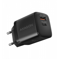 Мережевий зарядний пристрій AXAGON ACU-PQ20, QC3.0/AFC/FCP + PD type-C, 20W, Чорний