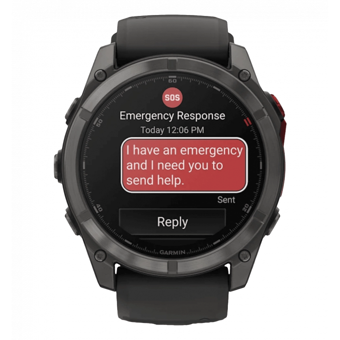 Смарт-годинник Garmin Fenix 8 Pro (51 mm) MicroLED Sapphire, титан Carbon Gray DLC із силіконовим ремінцем (010-03380-01)