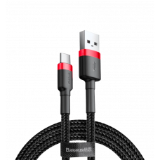 Кабель USB Type-C Baseus Cafule Cable USB For Type-C 3A 1M Red+Black (CATKLF-B91)