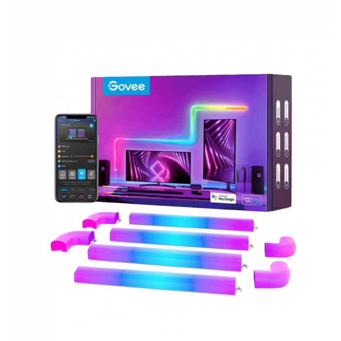 Набір настінних світильників Govee H6062 Glide Wall Light, 6+1, RGBIC, WI-FI/Bluetooth, білий