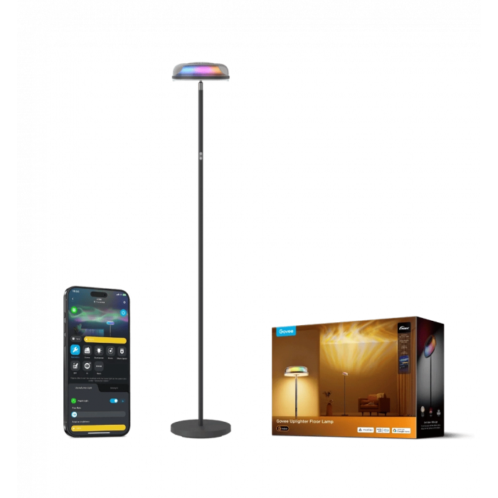 Торшер розумний Govee H60B0 Uplighter Floor Lamp, 1000Lm, RGBWW+RGBIC+WW, WI-FI/Bluetooth, чорний