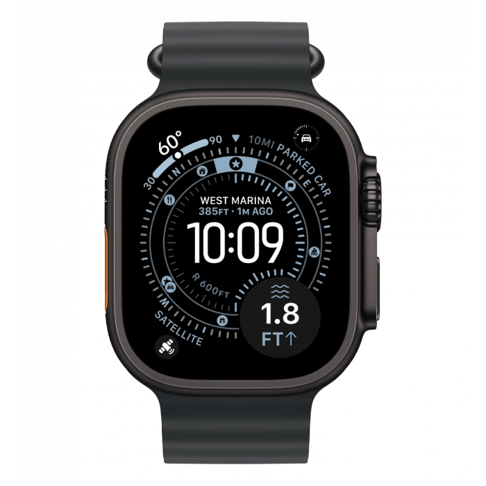 Apple Watch Ultra 3 GPS + Cellular 49mm Black Titanium Case with Black Ocean Band (MF0J4)