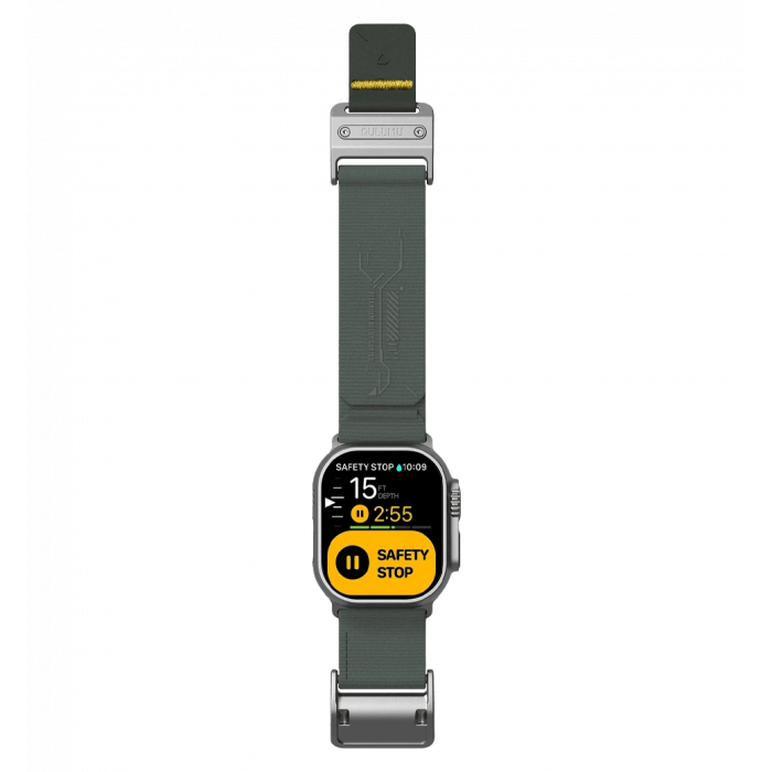 Ремінець AULUMU A11 band for Apple Watch,  Silver buckle+Orange Strap silver+misty green A11-NL-SL-OG