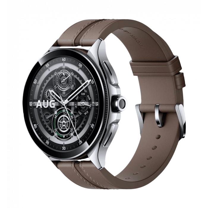 Xiaomi Watch 2 Pro Bluetooth Silver Case with Brown Leather Strap (BHR7216GL)