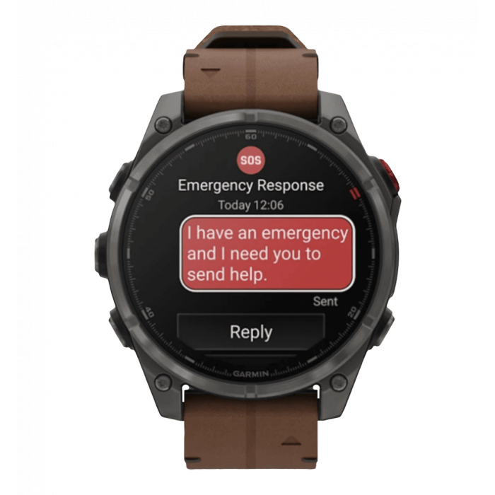 Смарт-годинник Garmin Fenix 8 Pro (51 mm) AMOLED Sapphire, титан Carbon Gray DLC із шкіряним ремінцем (010-03199-40)