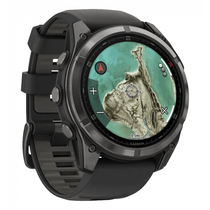 Смарт-годинник Garmin Fenix 8 Pro (51 mm) MicroLED Sapphire, титан Carbon Gray DLC із силіконовим ремінцем (010-03380-01)