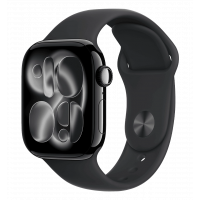 Apple Watch Series 11 GPS 42 мм черный алюминиевый корпус с черным спортивным ремешком — M/L (MEQU4)