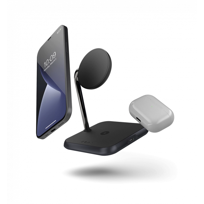 Зарядна станція Zens Magnetic 3-in-1 Aluminium Wireless Charger Black (ZEDC19B/00)