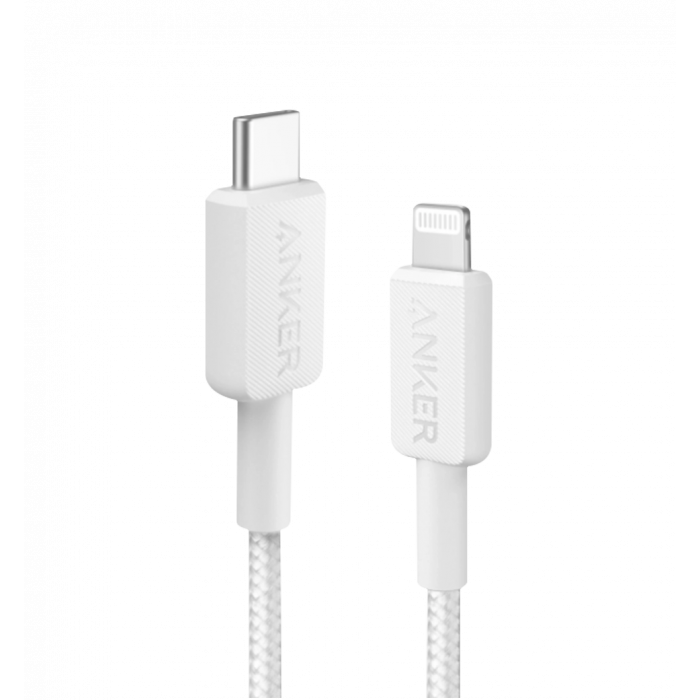 Кабель ANKER 322 USB-C to Lightning - 1.8m Nylon (Білий)