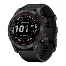 Смарт-годинник Garmin Fenix 7 Sapphire Solar Black DLC Titanium with Black Band (010-02540-34/35/47)