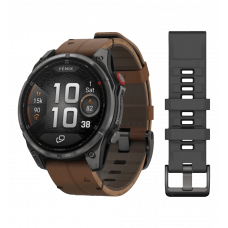 Смарт-годинник Garmin Fenix 8 Pro (51 mm) AMOLED Sapphire, титан Carbon Gray DLC із шкіряним ремінцем (010-03199-40)