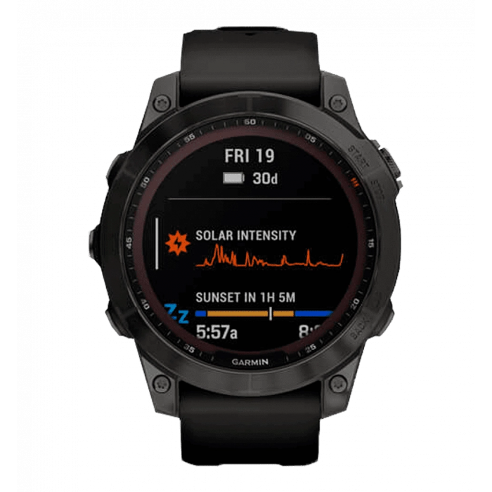 Смарт-годинник Garmin Fenix 7 Sapphire Solar Black DLC Titanium with Black Band (010-02540-34/35/47)