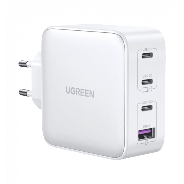 Мережевий зарядний пристрій UGREEN CD226 USB-A+3xUSB-C 100W GaN Tech Fast Charger White (15337)