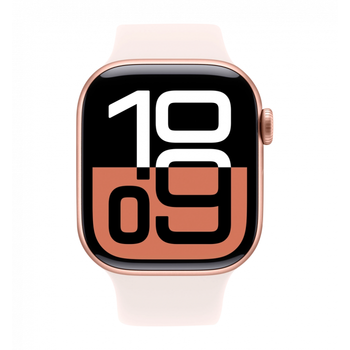 Apple Watch Series 10 46mm Rose Gold Aluminum Case with Light Blush Sport Band - M/L (MWWU3)