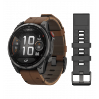 Смарт-часы Garmin Fenix ​​8 Pro (47 mm) AMOLED Sapphire, титан Carbon Gray DLC кожаным ремешком (010-03198-40)