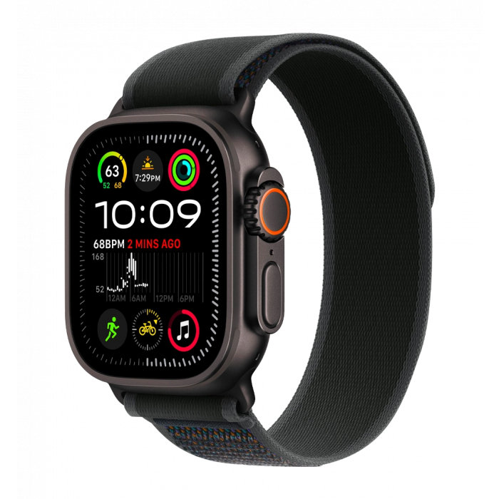 Apple Watch Ultra 2 49mm GPS + LTE Black Titanium Case with Black Trail Loop M/L (MX4V3)