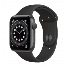 Apple Watch Series 6 44mm Space Gray Aluminum Case with Black Sport Band (M00H3) Б/В