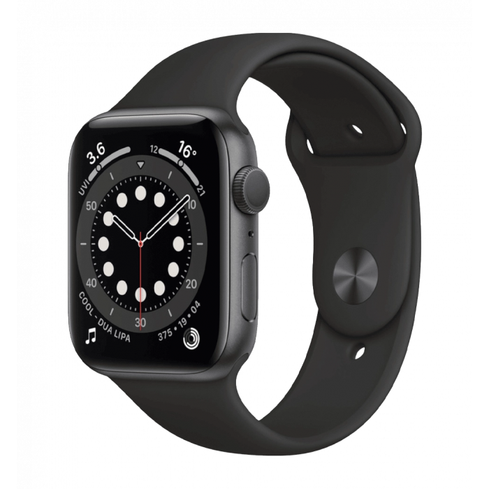 Apple Watch Series 6 44mm Space Gray Aluminum Case with Black Sport Band (M00H3) Б/В