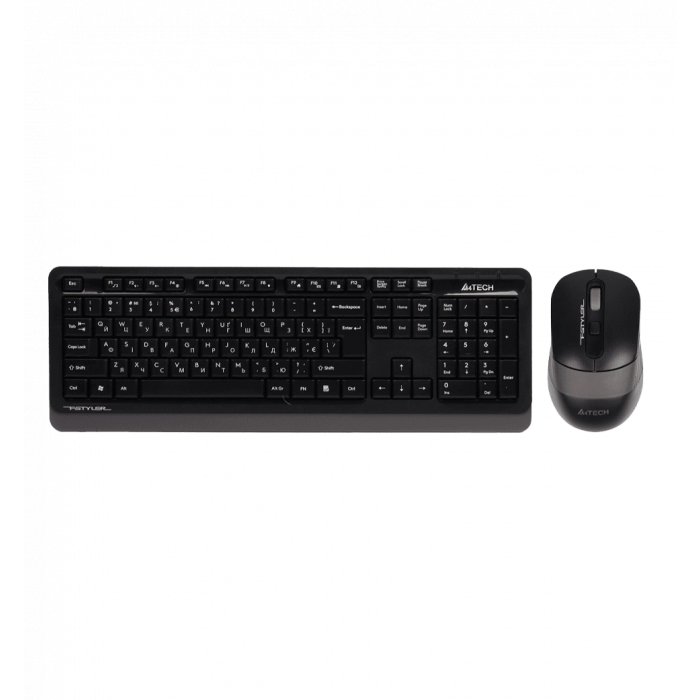 A4Tech Fstyler FG1010, комплект бездротовий клавіатура з мишою, чорний+сірий колір
