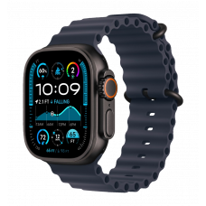 Apple Watch Ultra 2 49mm GPS + LTE Black Titanium Case with Navy Ocean Band (MYTC3, MYPA3)