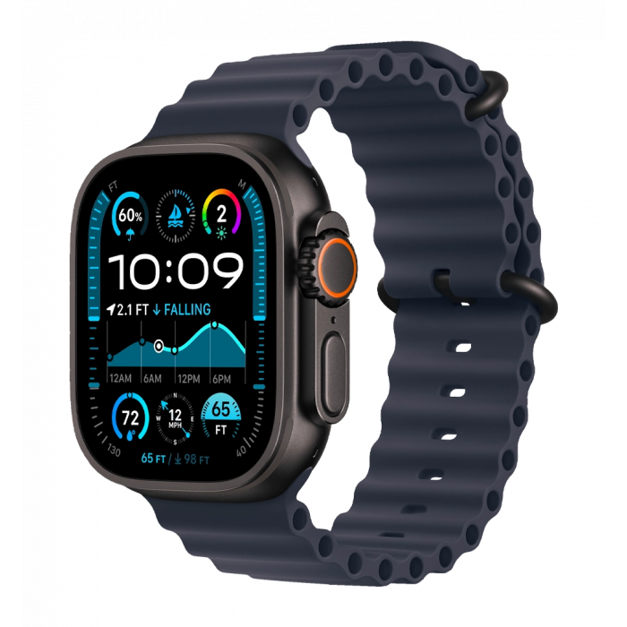 Apple Watch Ultra 2 49mm GPS + LTE Black Titanium Case with Navy Ocean Band (MYTC3, MYPA3)