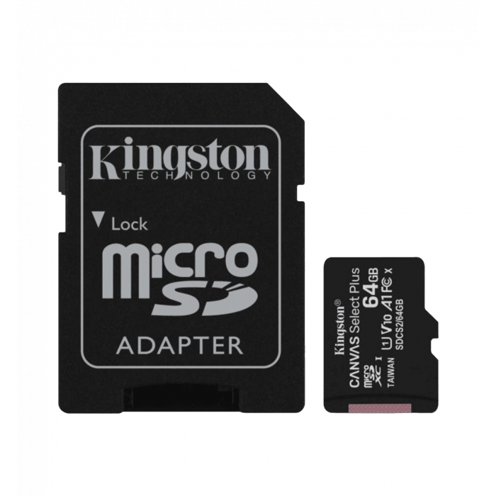 Карта пам'яті 64GB microSDXC C10 A1 Canvas Select Plus 100R UHS-I, U1, V10, Two Pack + Single ADP SD