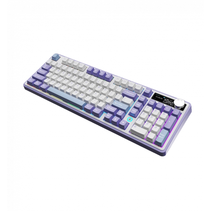 Бездротова механічна клавіатура Ajazz AK980 Clear Sky Switch - Purple (AK980-CS-PWB)