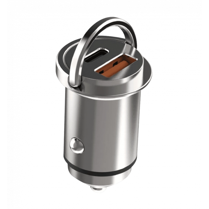 АЗП Proove Viraty Car Charger 45W (QC+PD) Type-C + USB (silver)