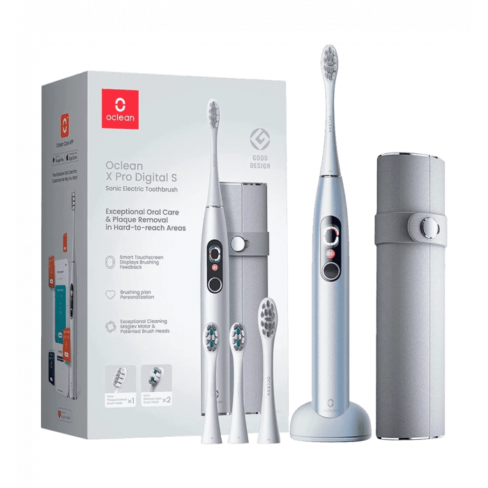 Розумна зубна електрощітка Oclean X Pro Digital Set Electric Toothbrush Glamour Silver (6970810552584)