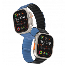 Ремешок Keephone iBands, Silicone Magnetic Snap Blue + Black (KPIBA49NBLBK)
