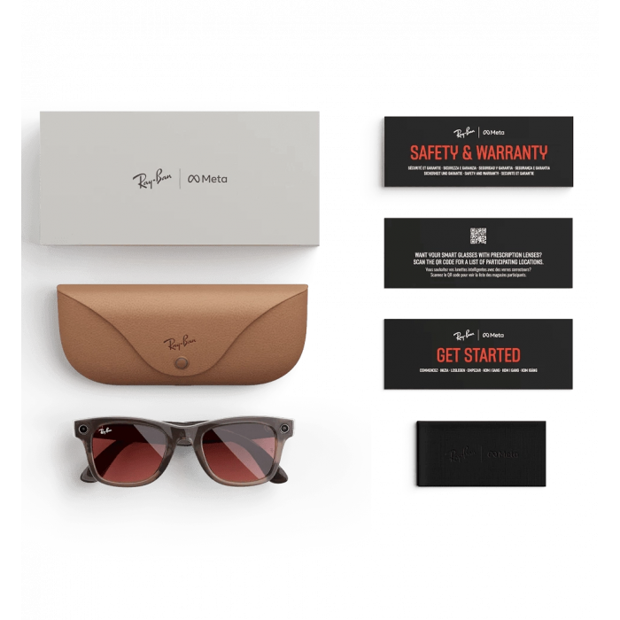 Смарт-окуляри Ray-Ban Meta Wayfarer Shiny Warm Stone/Transitions Watermelon Red (RW4008 6705P553)