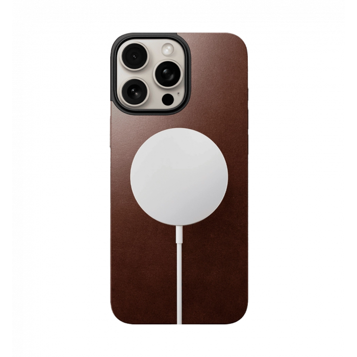 Чохол Nomad Magnetic Leather Rustic Brown Horween for iPhone 16 Pro Max (NM01361985)