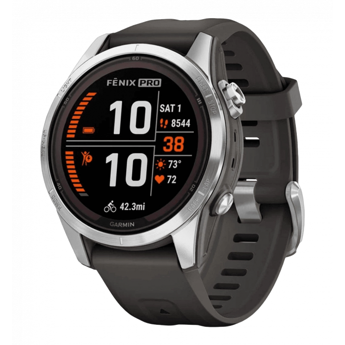 Garmin Fenix 7S Pro Solar Silver w. Graphite Band (010-02776-00/01)
