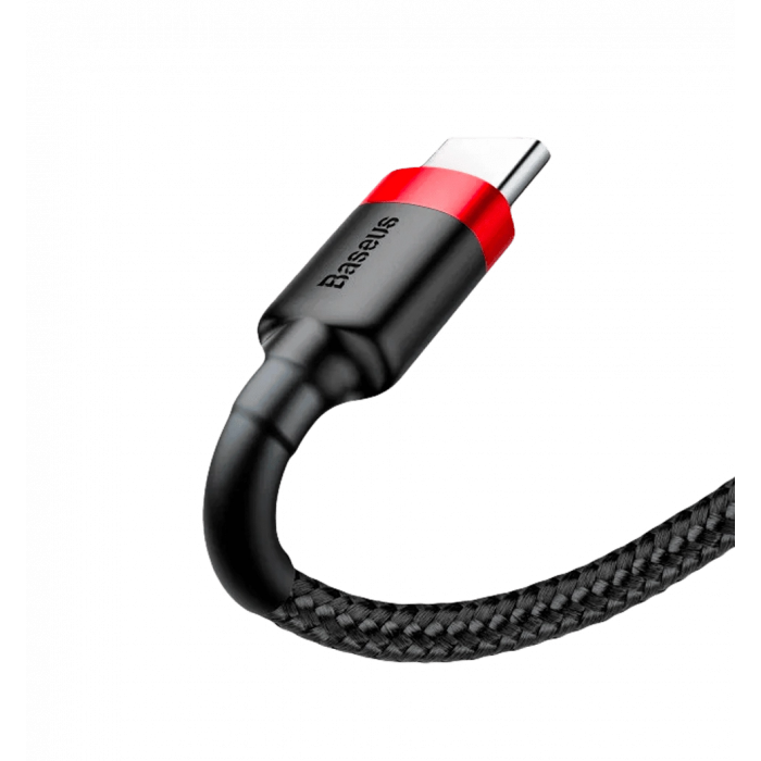 Кабель USB Type-C Baseus Cafule Кабель USB для Type-C 3A 1M Красный+Черный (CATKLF-B91)