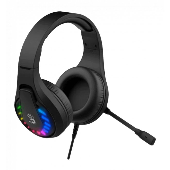 Гарнітура ігрова Bloody G230 з LED підсвічуванням, чорний колір, USB