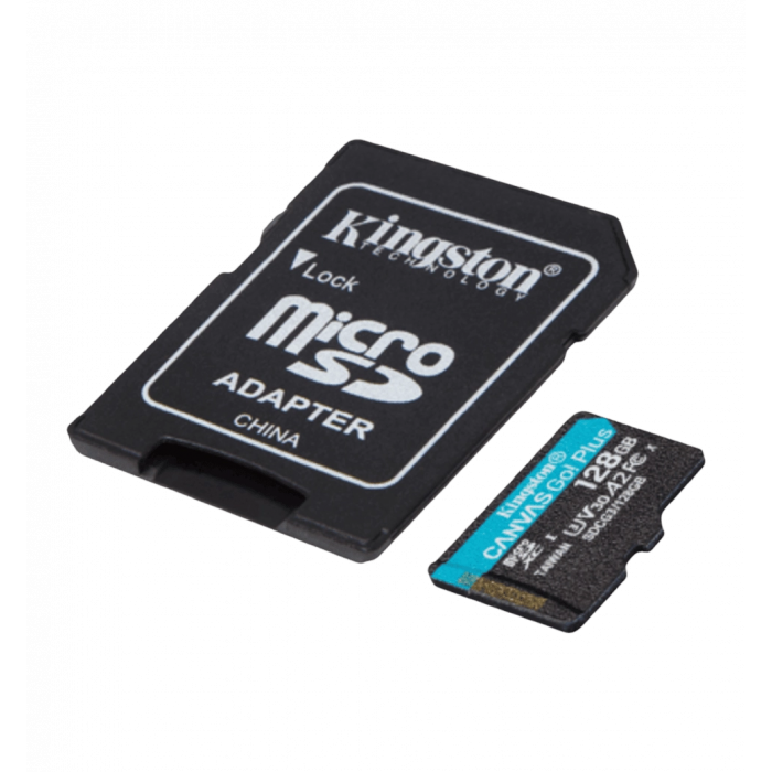Memory card Kingston Canvas Go Plus 128Gb class 10 A2 V30 (R170MB/s, W90MB/s)