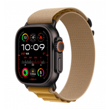 Apple Watch Ultra 2 49mm GPS + LTE Black Titanium Case with Tan Alpine Loop Small (MYTF3, MYQ03)