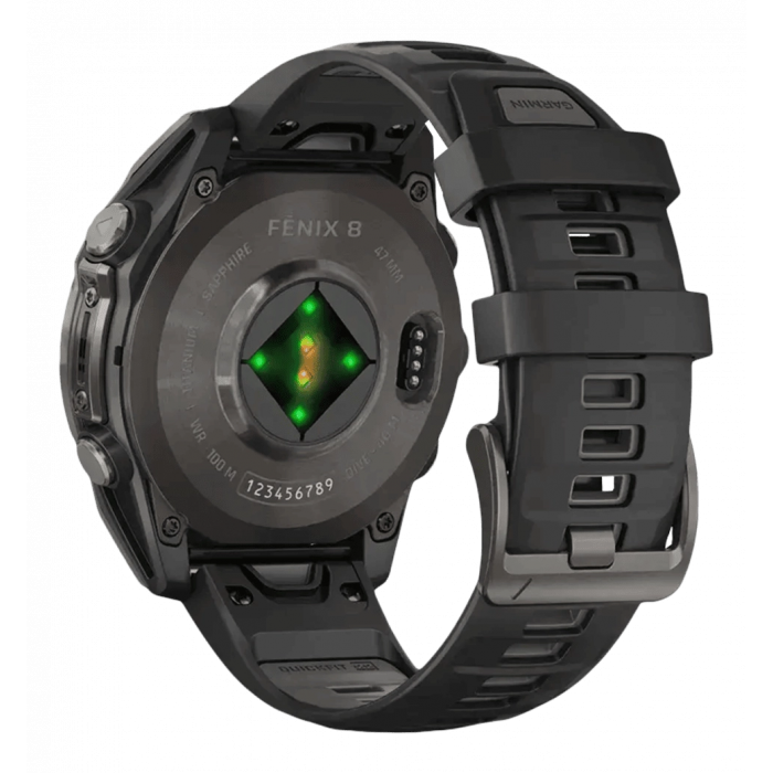 Спортивний годинник Garmin Fenix 8 47mm AMOLED Sapphire Carbon Gray DLC Titanium w. Black/Pebble Gray S. Band (010-02904-20/2 UA)