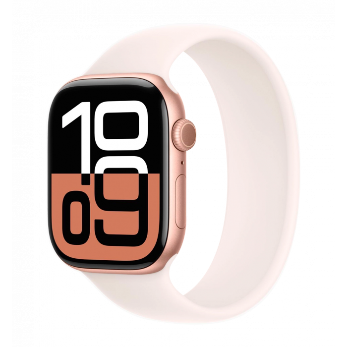 Apple Watch Series 10 46mm Rose Gold Aluminum Case with Light Blush Sport Band - S/M (MWWT3)