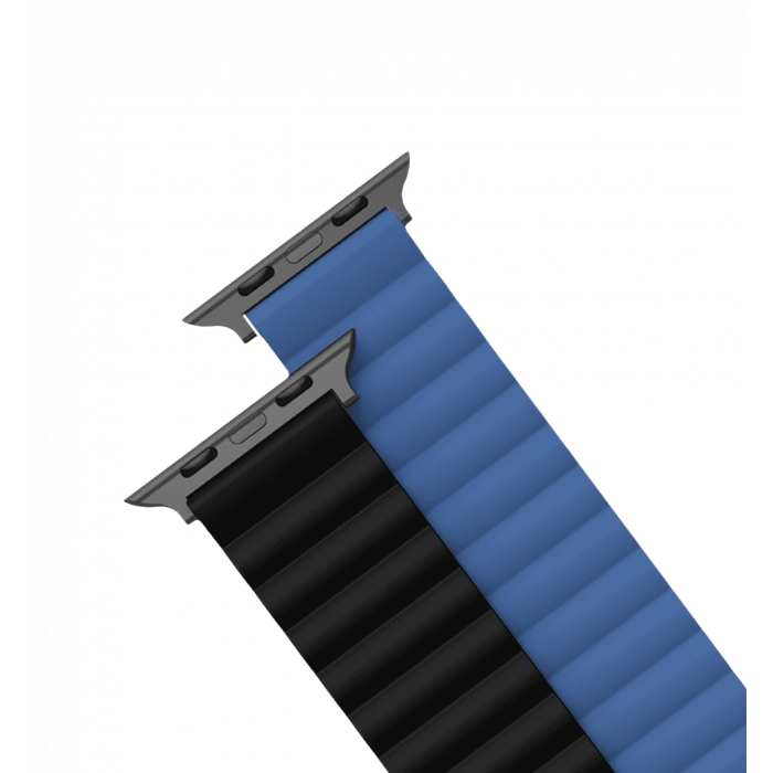 Ремешок Keephone iBands, Silicone Magnetic Snap Blue + Black (KPIBA49NBLBK)