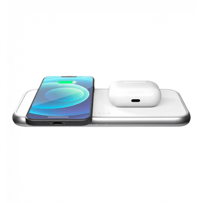 Зарядна станція Zens Dual Aluminium Wireless Charger White USB-C 30W PD Wall Charger (ZEDC10W/00)