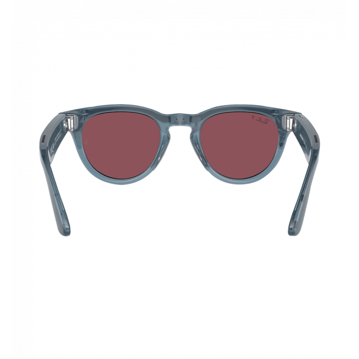 Смарт-окуляри Ray-Ban Meta Headliner Shiny Jeans/Dusty Red with blue-violet light filter (RW4009 66985Q 50-23)