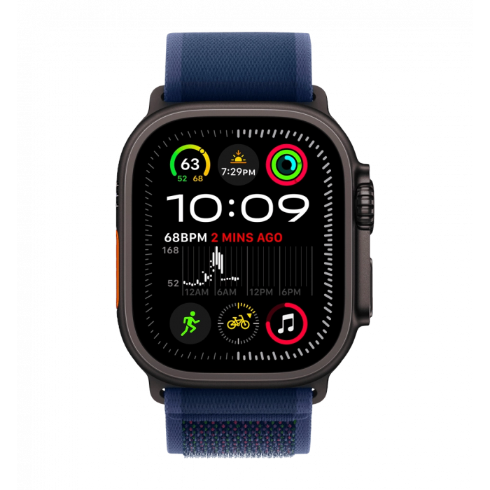 Apple Watch Ultra 2 49mm GPS + LTE Black Titanium Case with Blue Trail Loop M/L (MYTJ3, MYQ83)