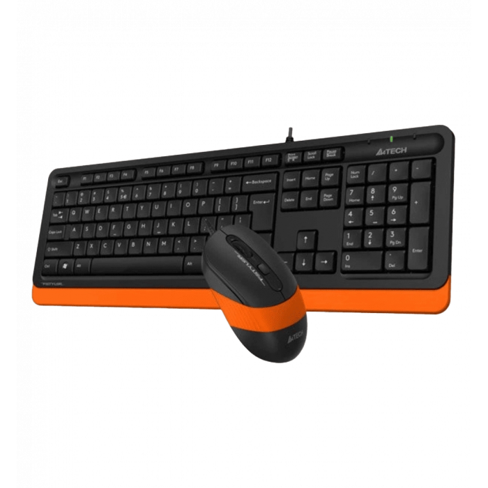 A4Tech Fstyler F1010, комплект дротовий клавіатура з мишою, USB, чорний+помаранчевий колір