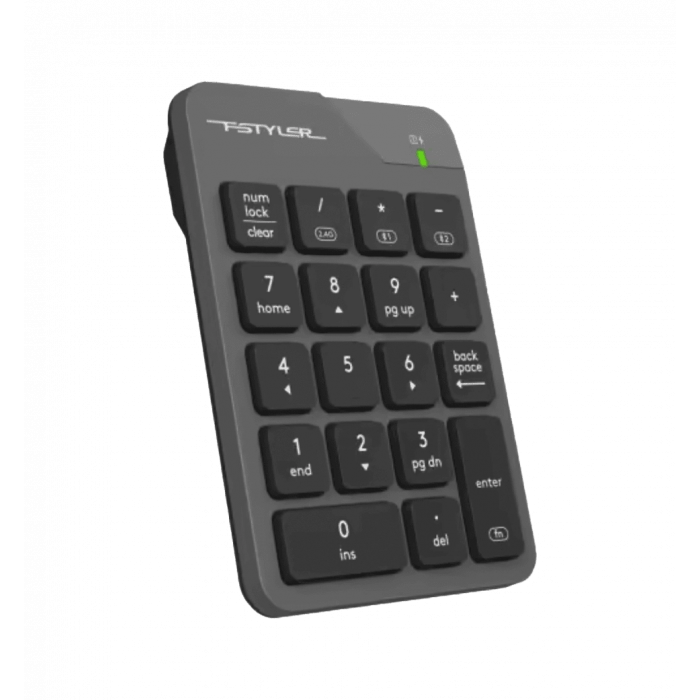 Клавіатура цифрова бездротова A4-Tech FBK21C (Smoky Grey), колір сірий