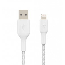 Кабель Belkin USB-A - Lightning, BRAIDED, 2m, white (CAA002bt2MWH)