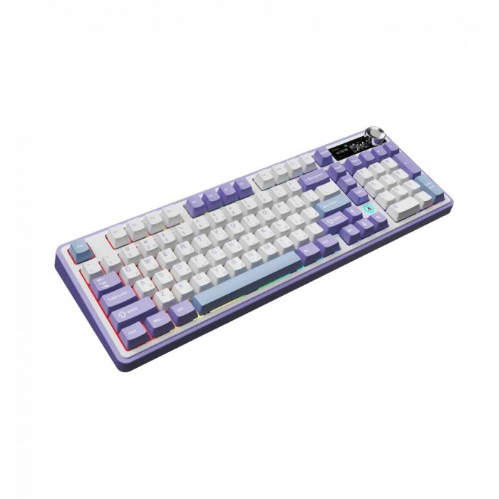 Бездротова механічна клавіатура Ajazz AK980 Clear Sky Switch - Purple (AK980-CS-PWB)