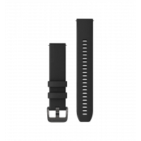 Швидкозмінні ремінці Garmin силіконові (20 мм) чорні з чорною металевою фурнітурою