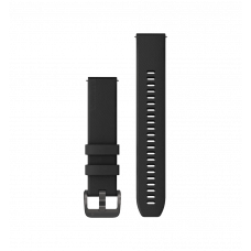 Швидкозмінні ремінці Garmin силіконові (20 мм) чорні з чорною металевою фурнітурою
